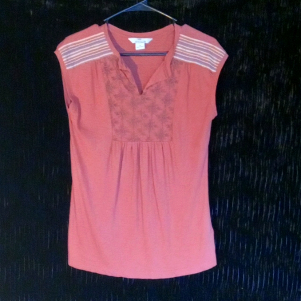 Nicely Embroidered rust-colored Blouse